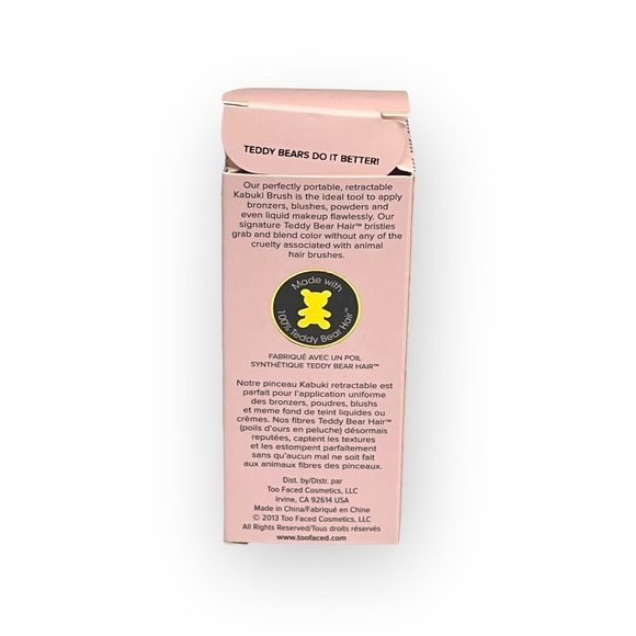 Deadstock: new Too Faced ㋛ Retractable Teddy Bear Hair Kabuki Brush ㋛ Metal Pink - Picture 9 of 16